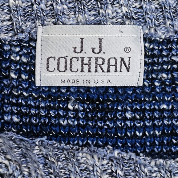 Vintage 80s J.J. Cochran Large Bold Pattern Sweater Rare Retro Statement Preppy - Picture 4 of 7